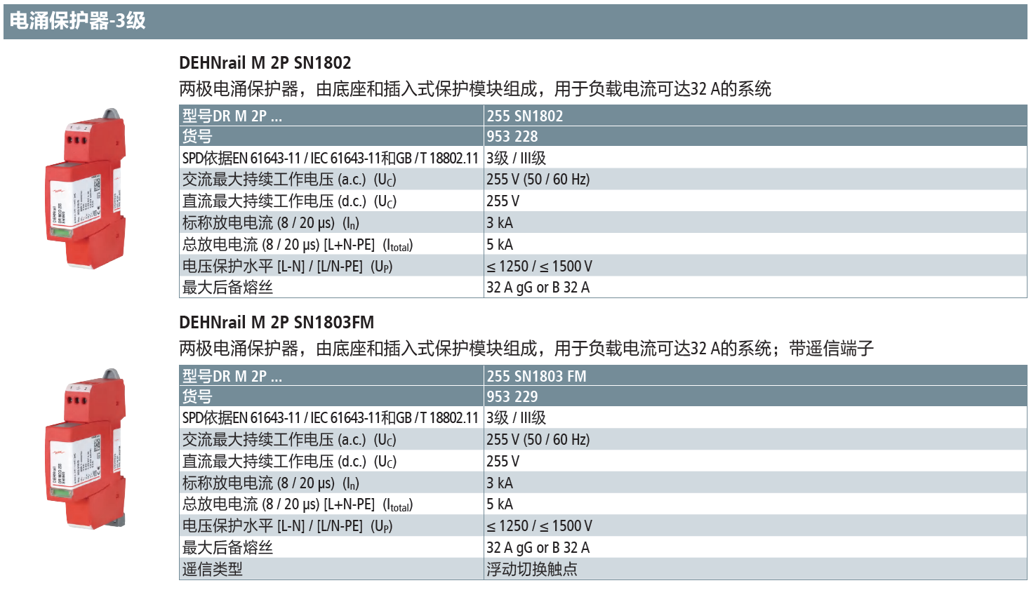 DR M 2P 255 SN1802(953 228)，DR M 2P 255 SN1803 FM(953 229)