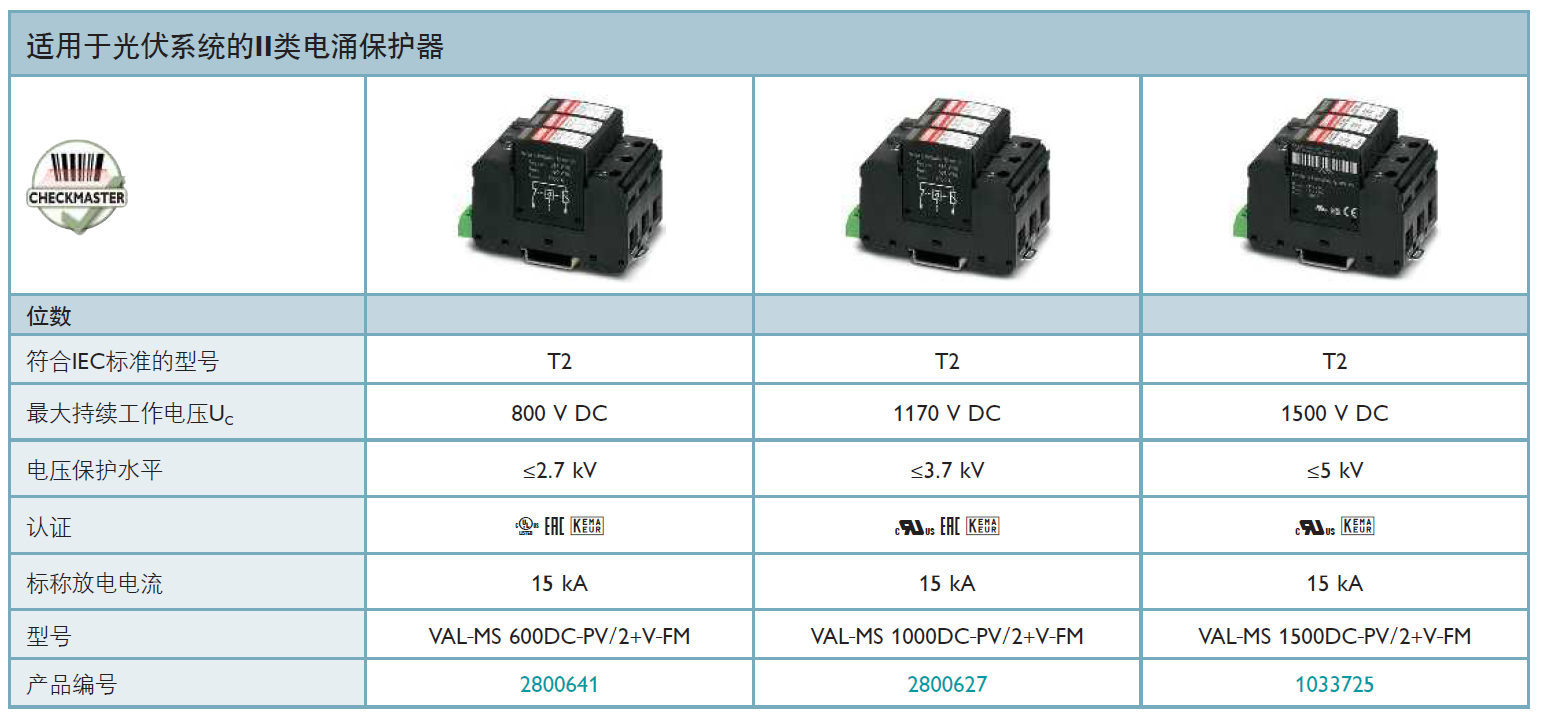 VAL-MS 600DC-PV/2+V-FM(2800641)，VAL-MS 1000DC-PV/2+V-FM(2800627)，VAL-MS 1500DC-PV/2+V-FM(1033725)