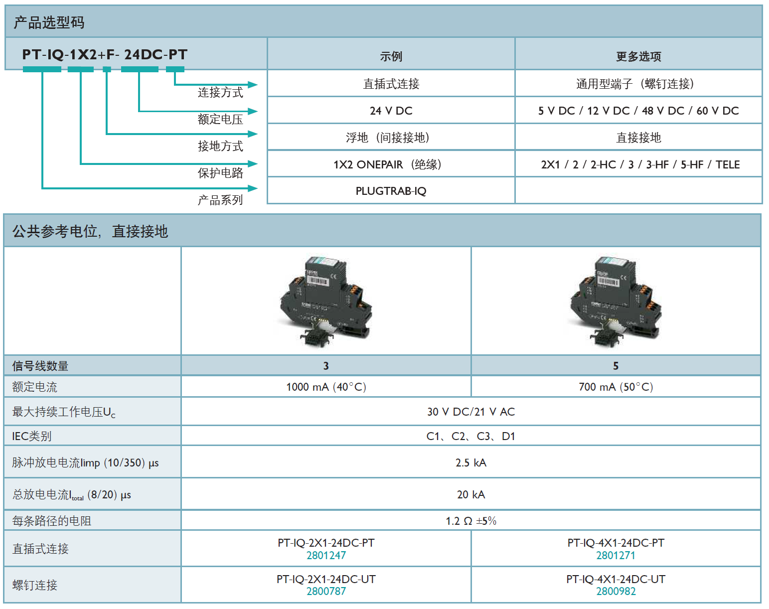 PT-IQ-4X1-24DC-PT(2801271)，PT-IQ-4X1-24DC-UT(2800982)，PT-IQ-2X1-24DC-PT(2801247)，PT-IQ-2X1-24DC-UT(2800787)
